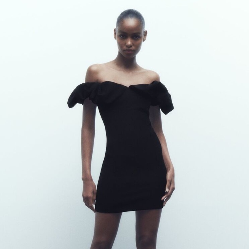 Zara balloon sleeve mini dress
